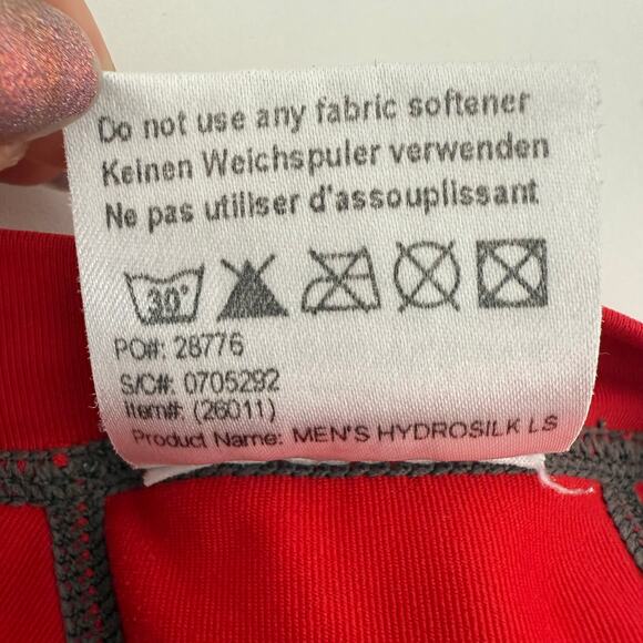 NRS Mens Rashguard Hydrosilk LS UV Protection Red/Beige Long Sleeve Shirt Medium - Picture 13 of 13